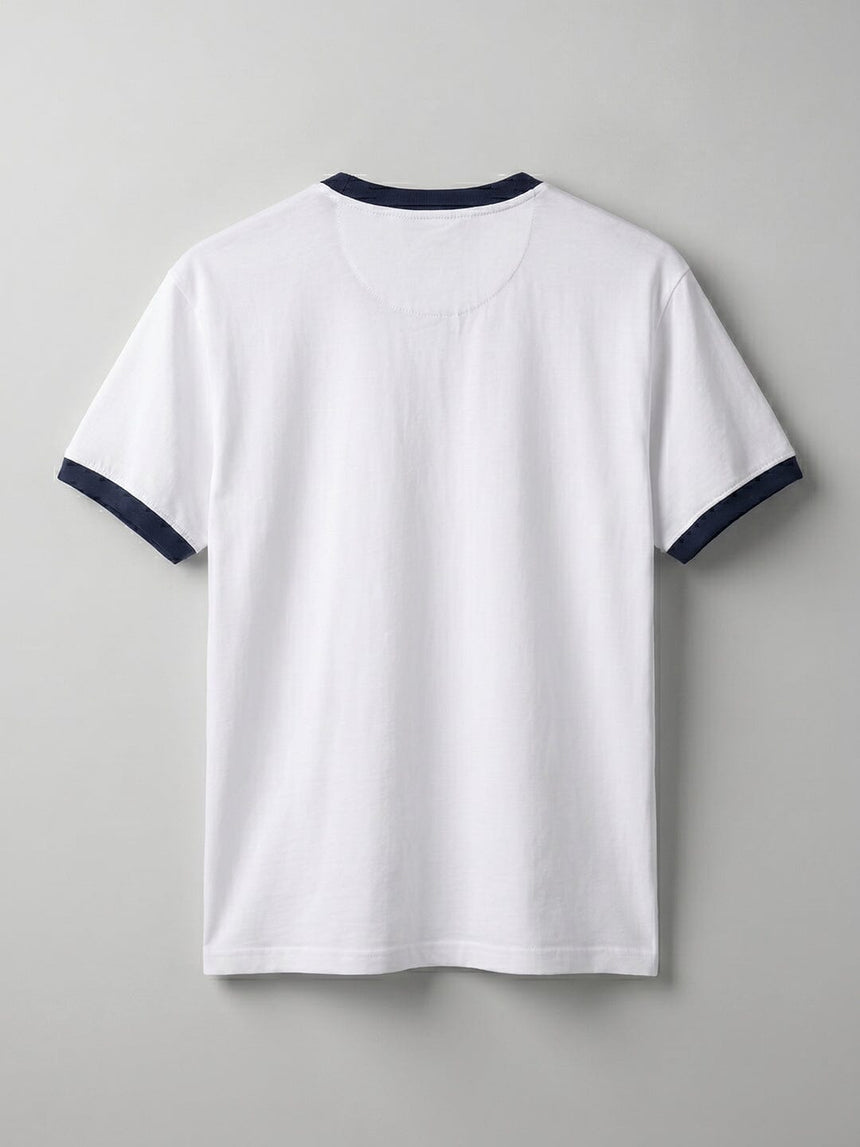 White Cropped Ringer Tshirt T-Shirts Fugazee 