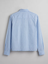 Chambray Blue Lions Graphic Cropped Shirt Shirts Fugazee 