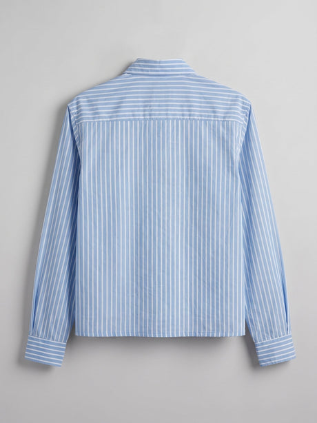 Chambray Blue Lions Graphic Cropped Shirt Shirts Fugazee 