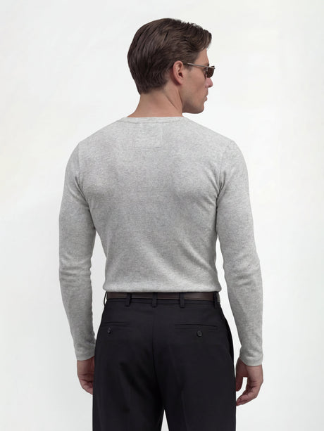 Light Grey Ribbed Henley Longsleeves Tshirt T-Shirts Fugazee 