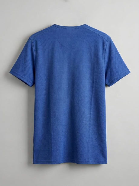 Royal Blue Short Sleeve Henley Tshirt T-Shirts Fugazee 
