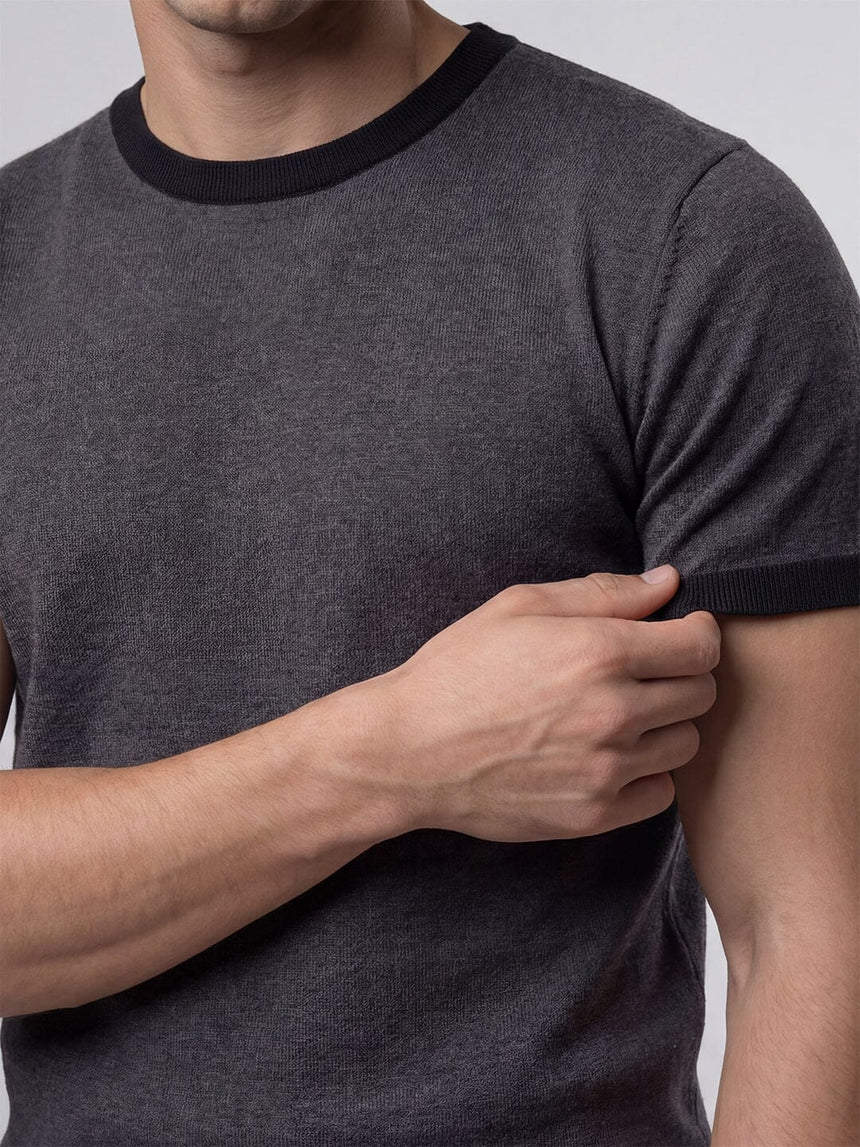Charcoal Cropped Ringer Tshirt T-Shirts Fugazee 