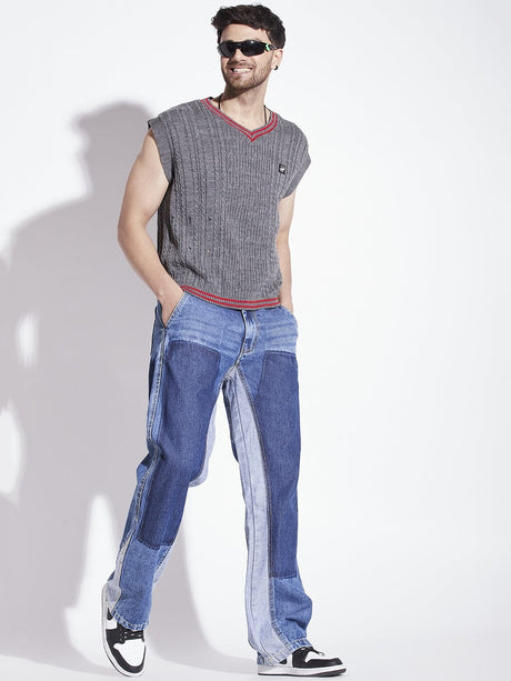 Charcoal Knitted Sleeveless Sweater Sweaters Fugazee 