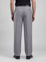 Grey Striped Pleated Korean Pants Trousers Fugazee 