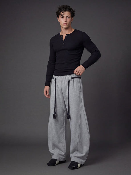 Grey Urban Knot Barrel Fit Trackpants Trackpants Fugazee 