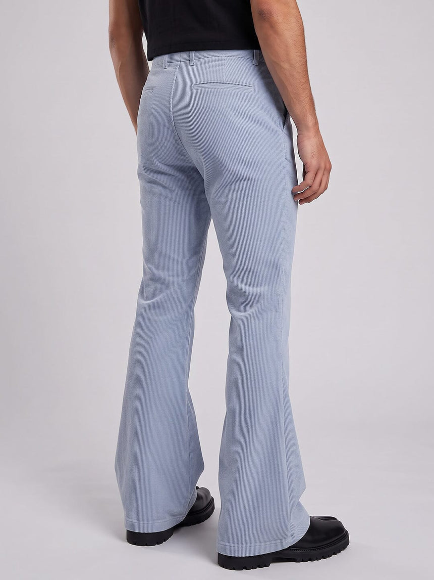 Sky Corduroy Pleated Flared Trousers Trousers Fugazee 