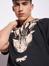 Black Leopard Graphic Oversized Tshirt