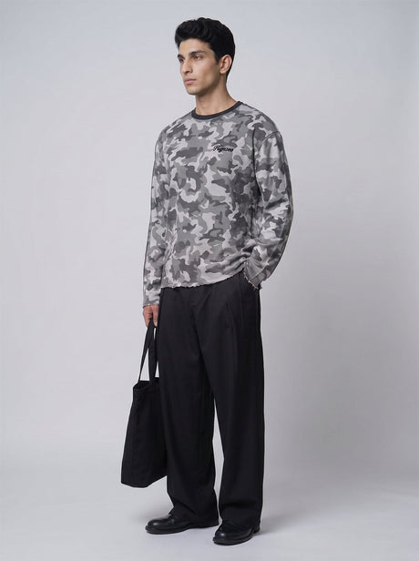 Grey Camo Waffle Longsleeve Tshirt T-Shirts Fugazee 