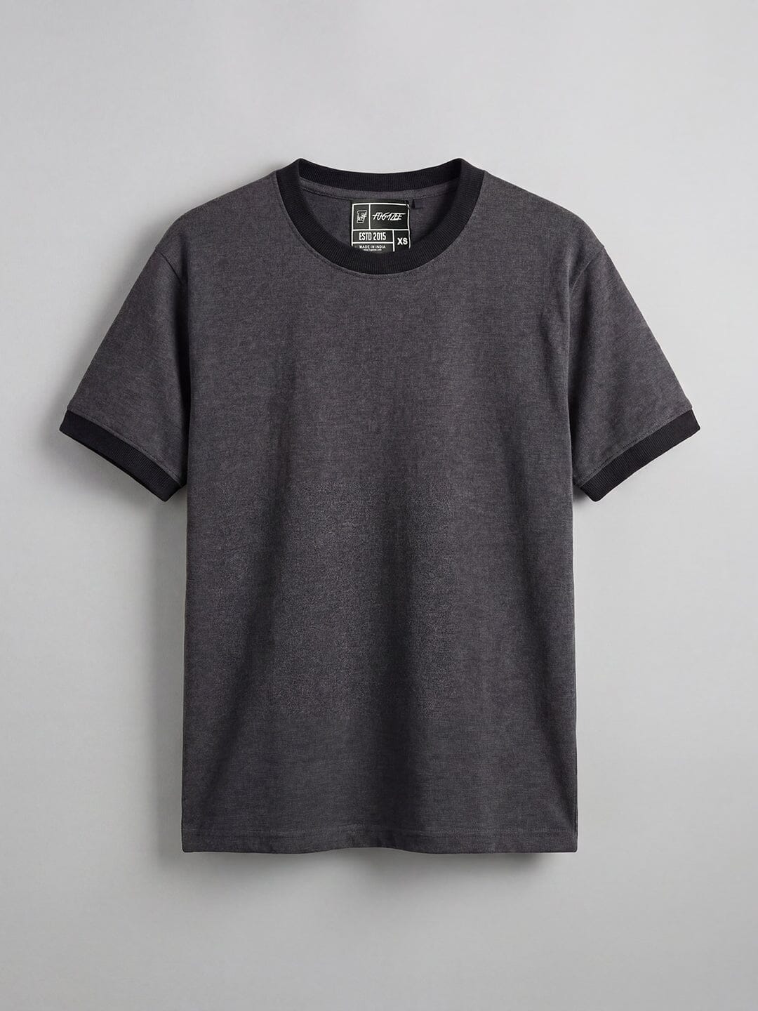 Charcoal Cropped Ringer Tshirt | Buy Men Ringer Cropped Tshirts