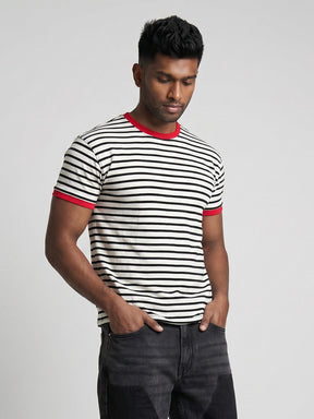White Striped Ringer Tshirt T-Shirts Fugazee 
