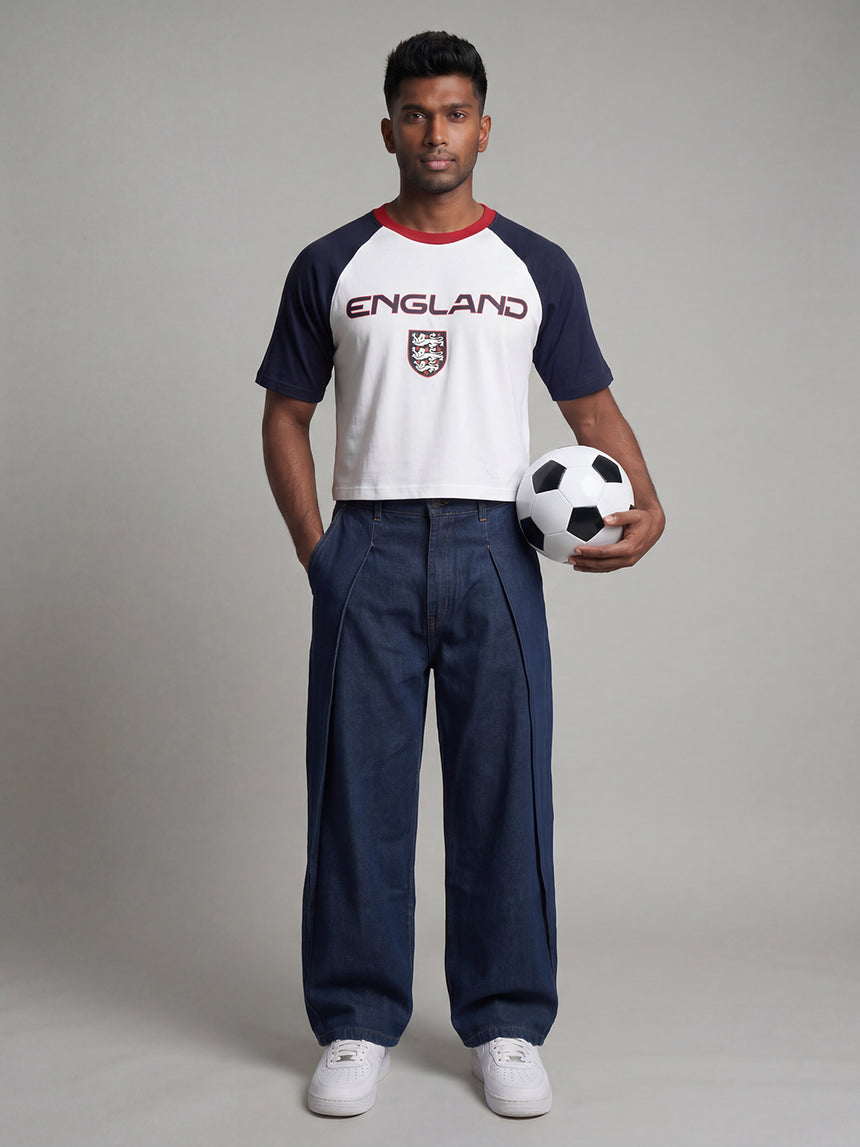 England Retro Football Cropped Tshirt