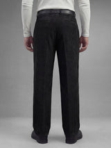 Black Corduroy Pleated Trousers Trousers Fugazee 