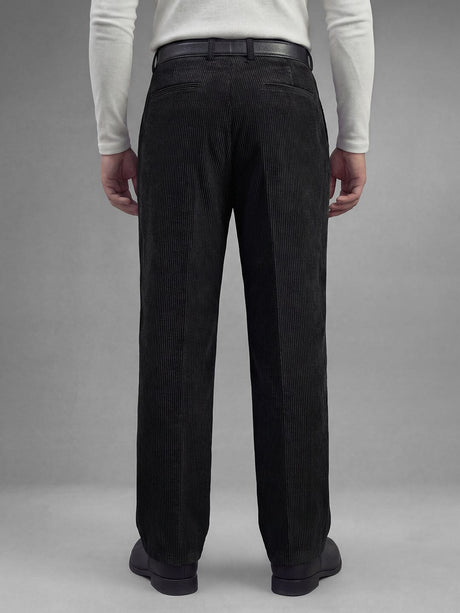 Black Corduroy Pleated Trousers Trousers Fugazee 