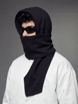 Black Fleece Hooded Scarf Scarf Fugazee 