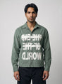 Pine Green Graphic Corduroy Cropped Shirt Shirts Fugazee 