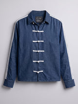 Dark Wash Taped Frog Buttoned Cropped Shirt Shirts Fugazee 