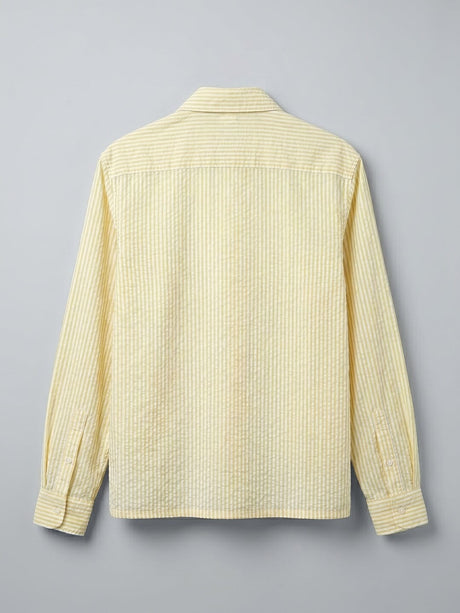 Lemon Striped Frog Buttoned Cropped Shirt Shirts Fugazee 