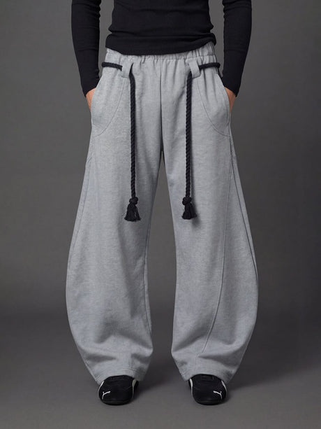 Grey Urban Knot Barrel Fit Trackpants Trackpants Fugazee 