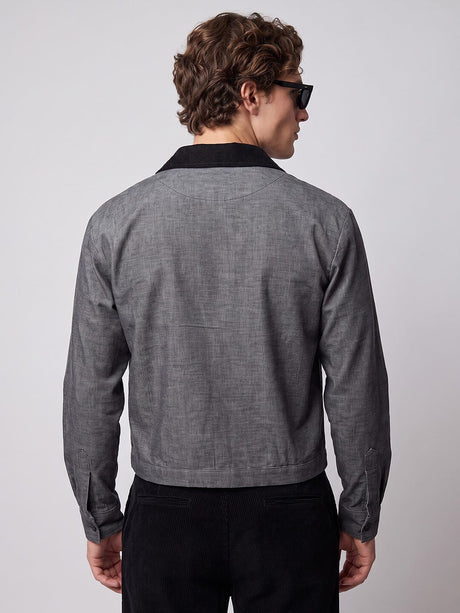 Charcoal Corduroy Dapper Cropped Shirt Shirts Fugazee 