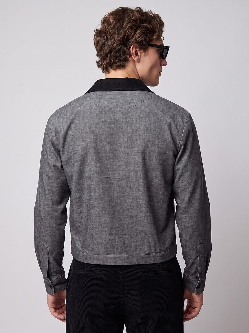 Charcoal Corduroy Dapper Cropped Shirt Shirts Fugazee 