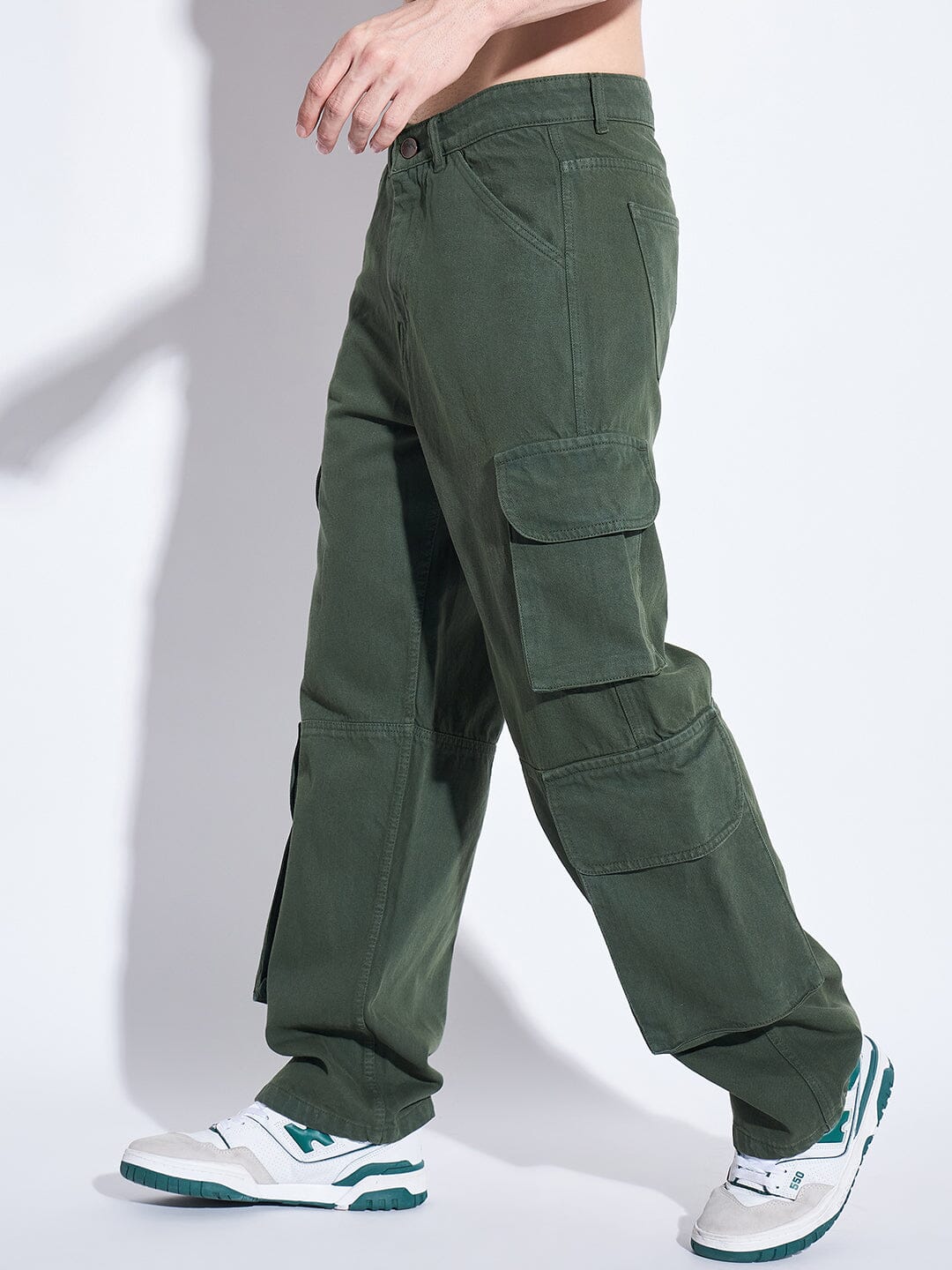 Green baggy jeans discount