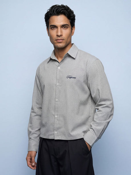 Blue Gingham Cropped Shirt Shirts Fugazee 