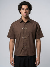 Brown Fireman Clasp Boxy Shirt Shirts Fugazee 