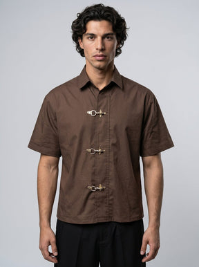Brown Fireman Clasp Boxy Shirt Shirts Fugazee 