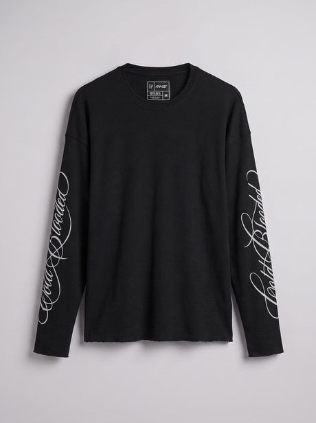 Black Cold Blooded Cropped Waffle Tshirt T-Shirts Fugazee 