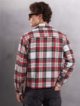 Red Striped Flannel Cropped Shirt Shirts Fugazee 