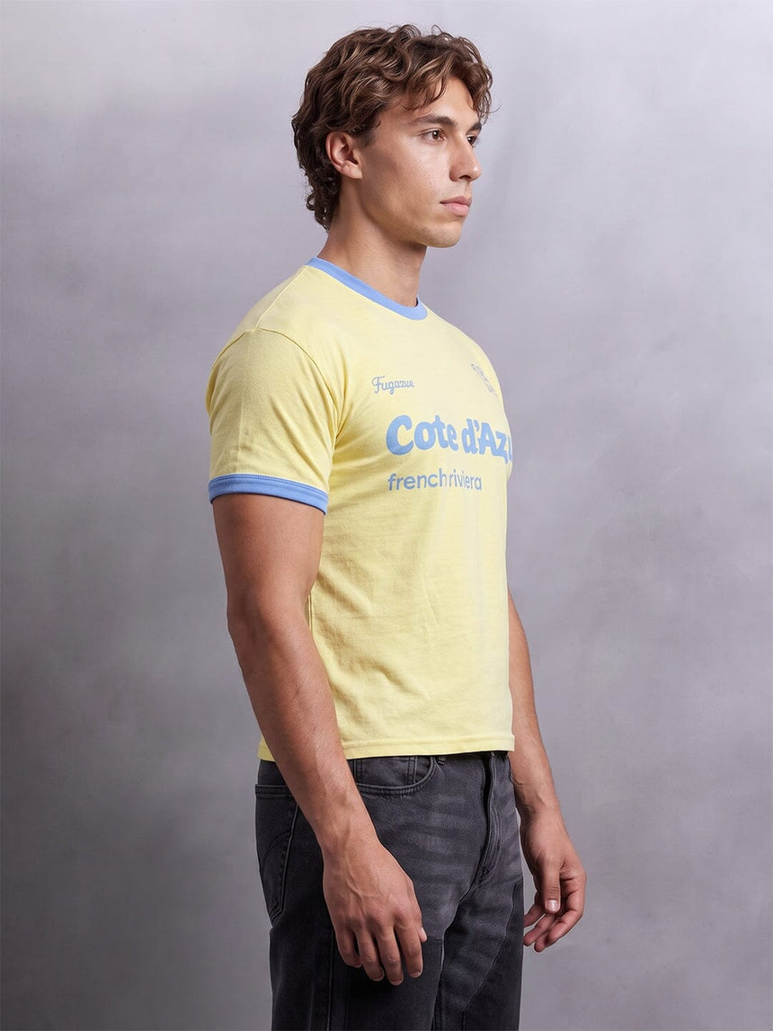 Butter Yellow Graphic Ringer Tshirt T-Shirts Fugazee 