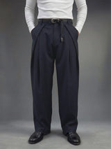 Midnight Blue Pleated Korean Trousers Trousers Fugazee 