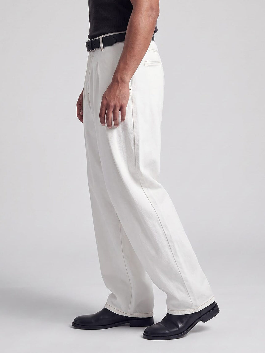 White washed Pleated Denim Jeans Fugazee 