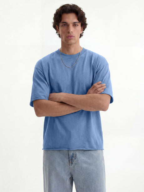 Ice Blue Washed Boxy Oversized Tshirt T-Shirts Fugazee 