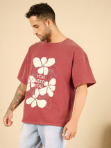 Rust Acid Floral Graphic Oversized Tshirt T-shirts Fugazee 