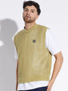 Olive See Through Knitted Vest Sweater