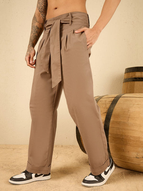 Tan Twill Korean Baggy Pants Trousers Fugazee 