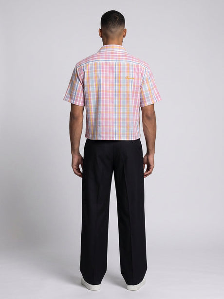 Confetti Checkered Seersucker Cropped Shirt Shirts Fugazee 