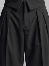 Black Inverted Waist Tailored Trousers Trousers Fugazee 