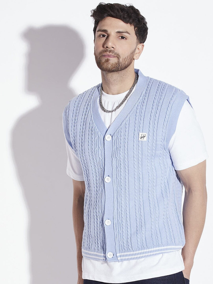 Sky Sleeveless Knitted Cardigan