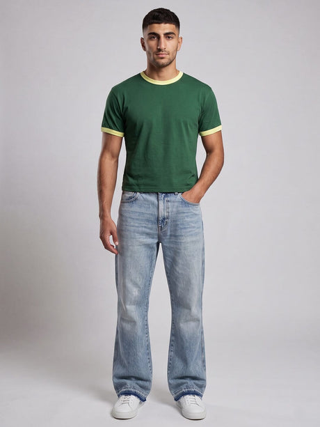 Bottle Green Ringer Tshirt T-Shirts Fugazee 