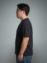 Black Faux Flat Look Cut and Sew Tshirt T-Shirts Fugazee 