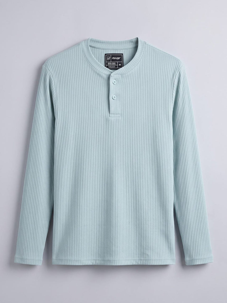 Aqua Parker Ribbed Henley Tshirt T-Shirts Fugazee 