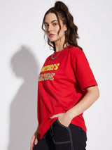 Red Zebra Graphic Unisex Oversized Tshirt T-shirts Fugazee 