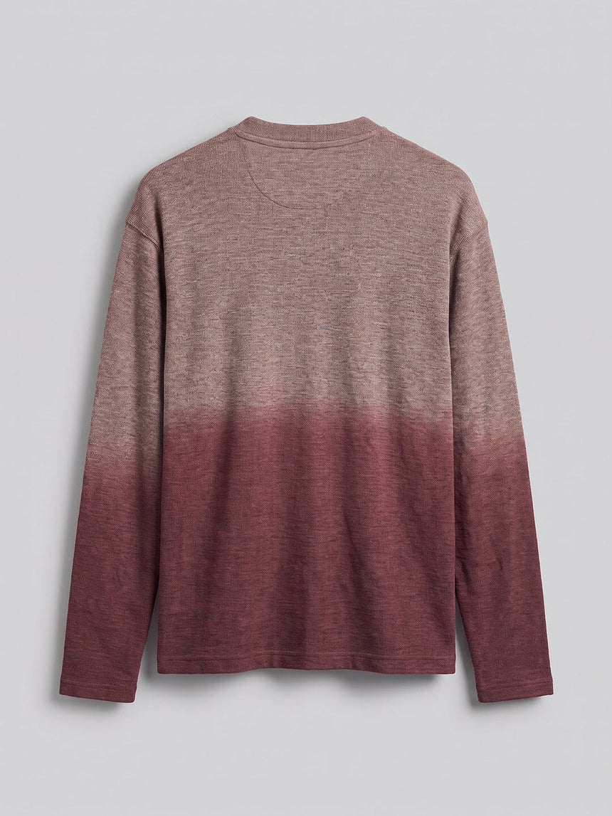 Brown Melange Ombré Relaxed Henley Tshirt T-Shirts Fugazee 
