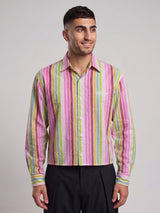 Carinval Striped Cropped Shirt Shirts Fugazee 