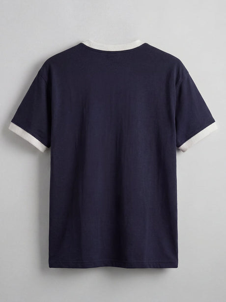 Navy Cropped Ringer Tshirt T-Shirts Fugazee 