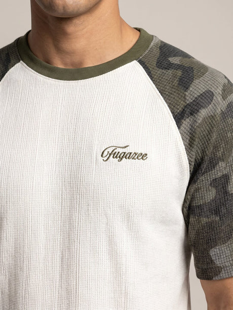 White And Camo Raglan Short Sleeve Tshirt T-Shirts Fugazee 
