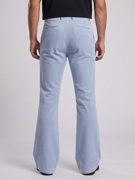 Sky Corduroy Pleated Flared Trousers Trousers Fugazee 