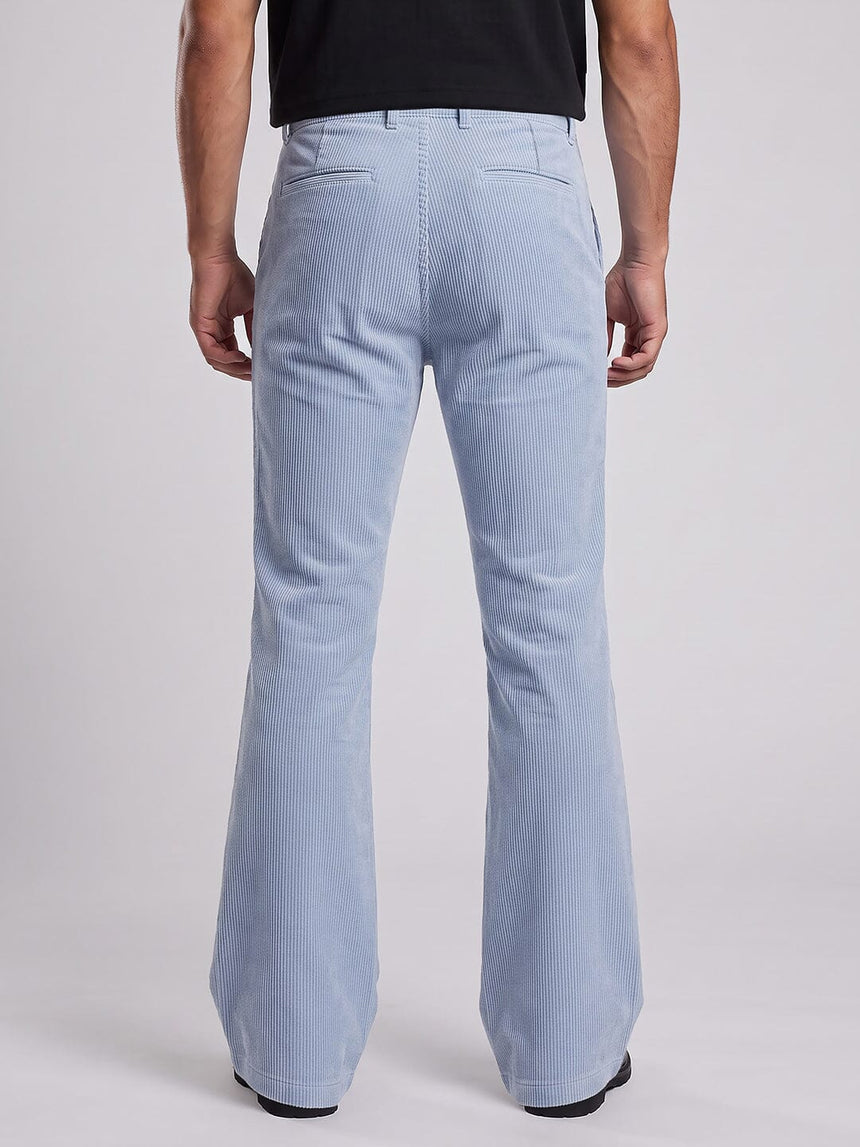Sky Corduroy Pleated Flared Trousers Trousers Fugazee 